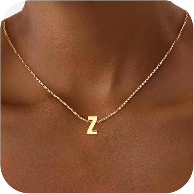 Stainless Steel Pendant Necklace A-Z 26 Letter Necklace Elegant