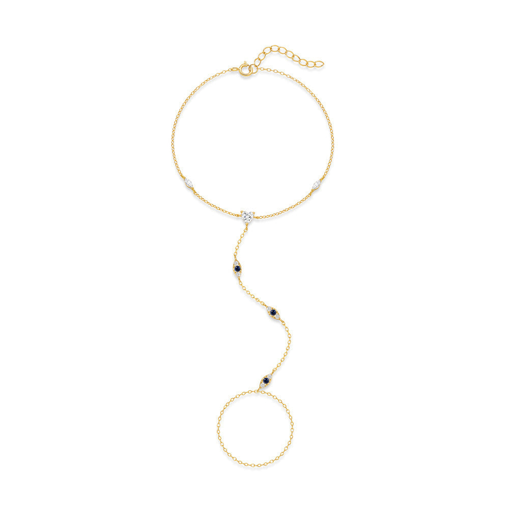 S925 Sterling Silver Diamond Women's Multi-layer Twin Temperamental Bracelet Hand Jewelry