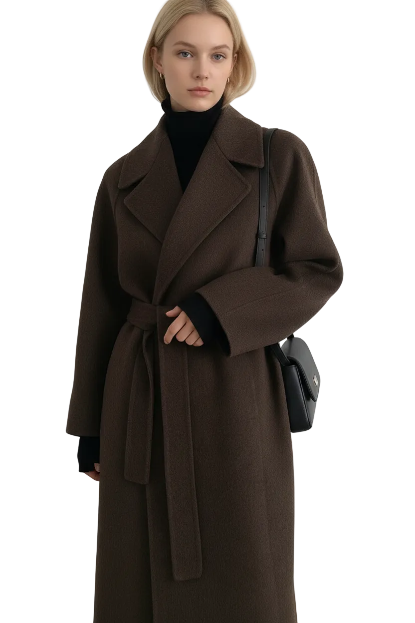 Katrine™ - Elegantti pitkä takki vyöllä
