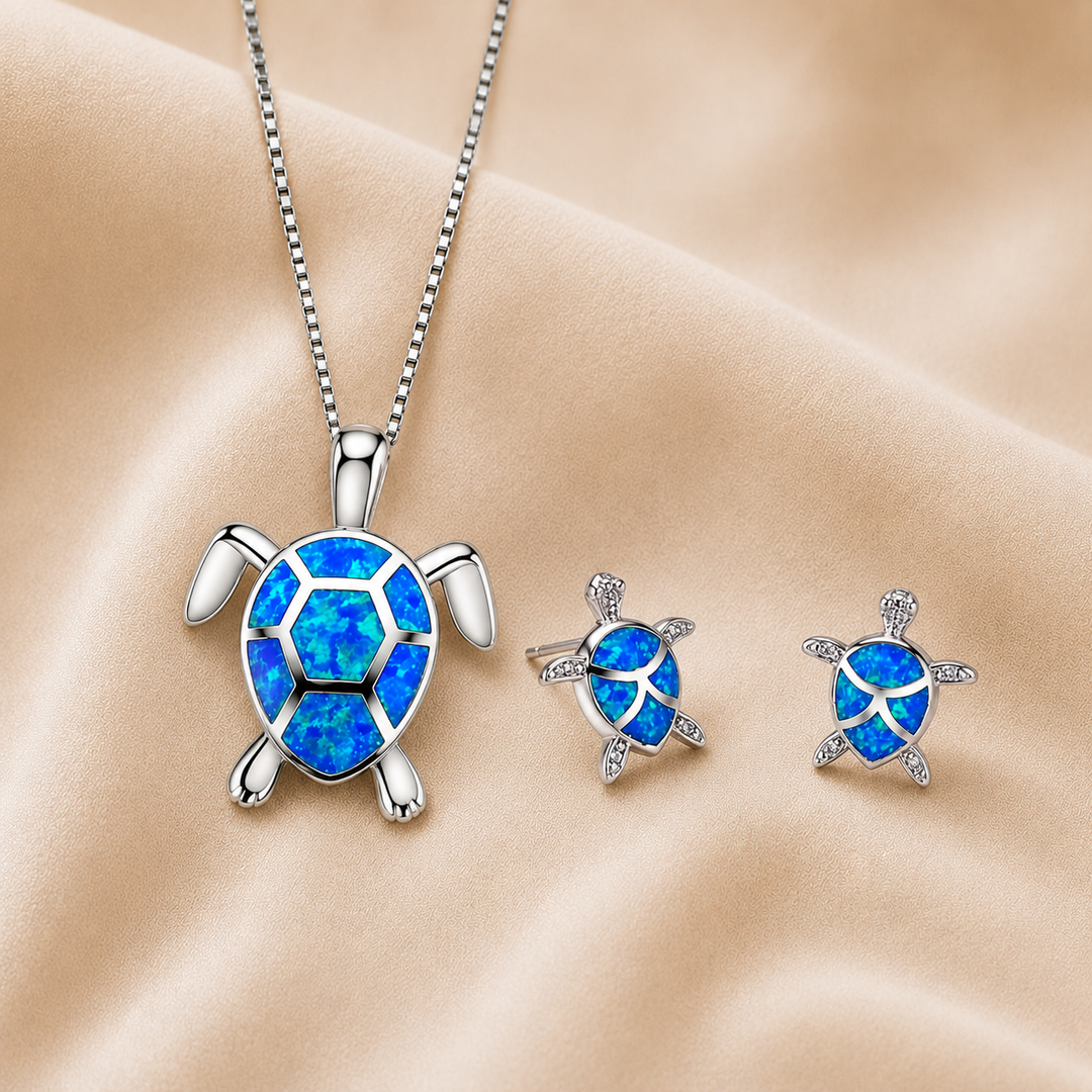 Collar de Tortuga Marina en Ópalo y Plata