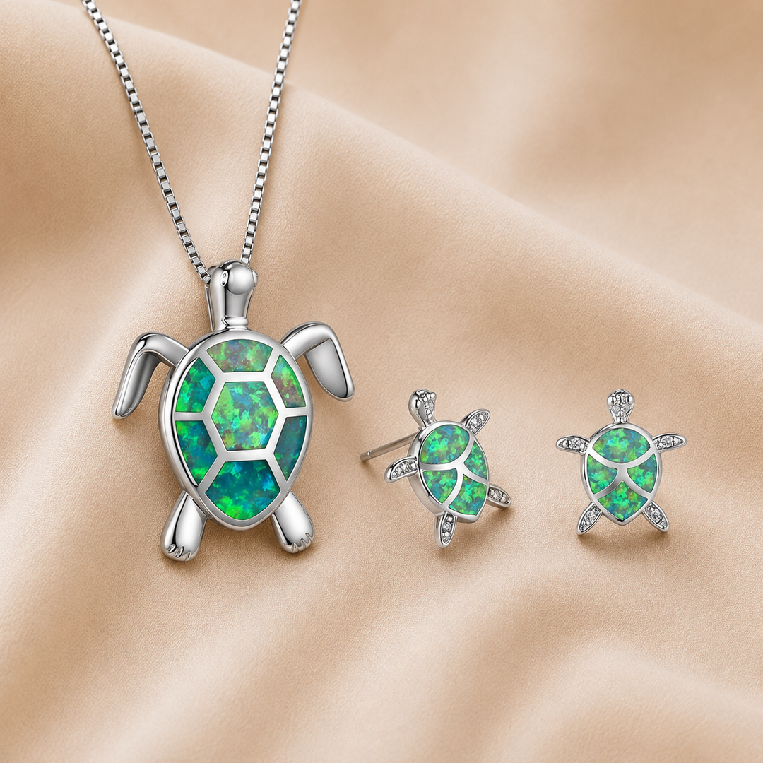 Collar de Tortuga Marina en Ópalo y Plata