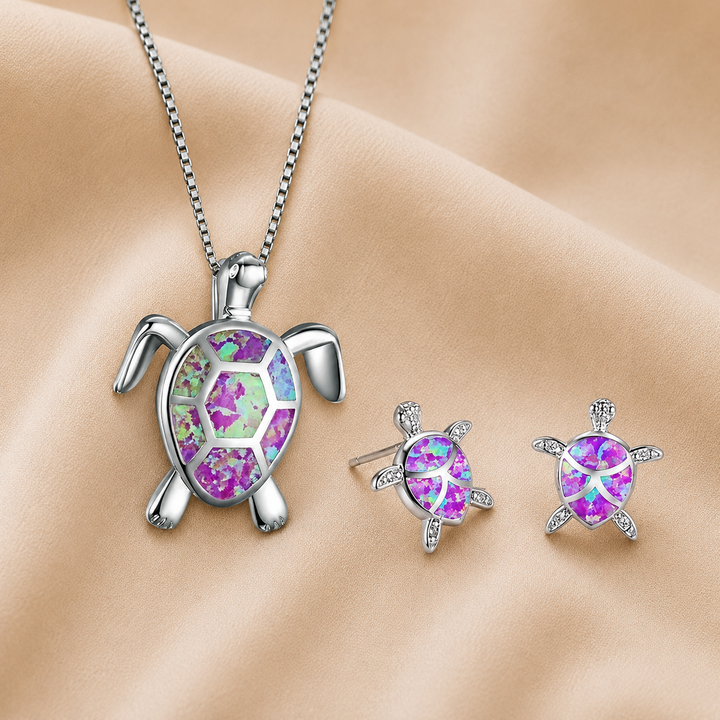 Collar de Tortuga Marina en Ópalo y Plata