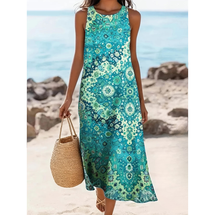Robe Midi Bohème Fleurie Femme avec Poches