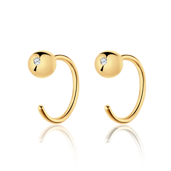 Pendientes Bolita Semi Aro