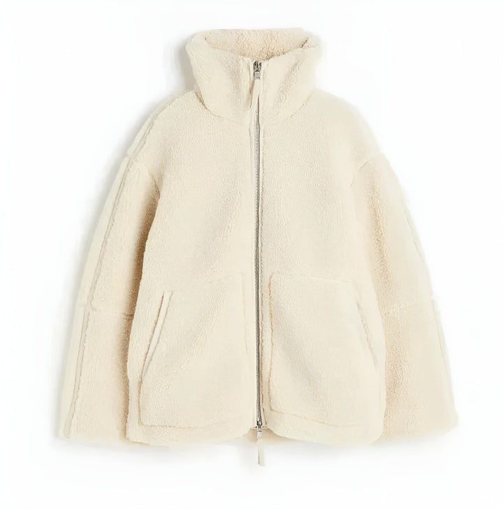 Rose™ – Naisten oversize-takki teddykankaasta, vetoketjulla