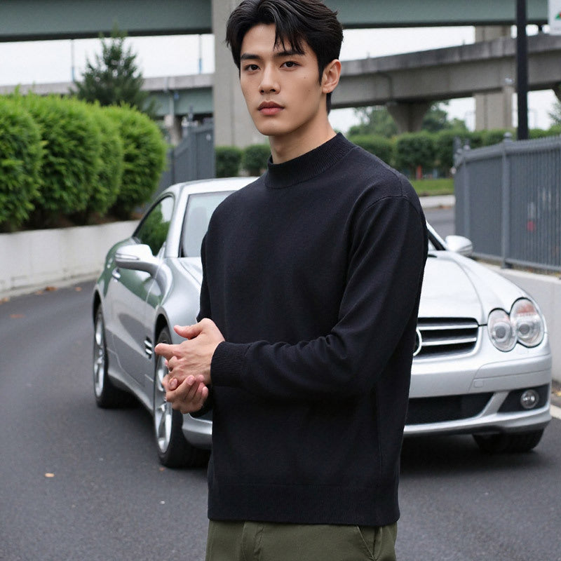 Men's Long Sleeve Sweater Bottoming Shirt Fashion Trendy Sweater