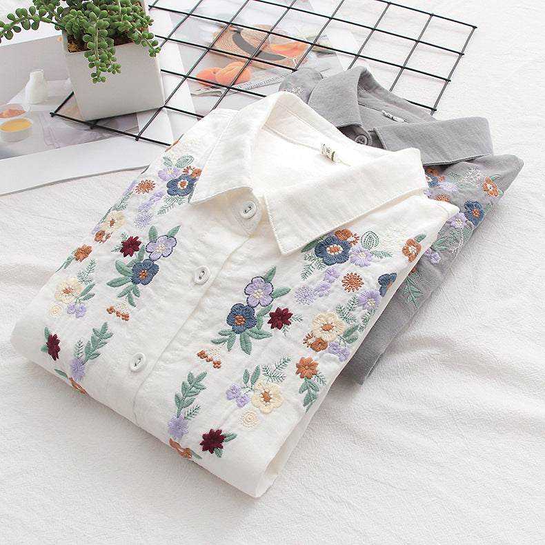 FLAVIE™ – Vintage Charme Brodeerattu Paita