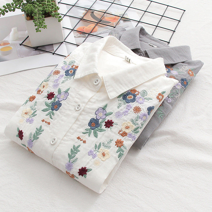 FLAVIE™ – Vintage Charme Brodeerattu Paita