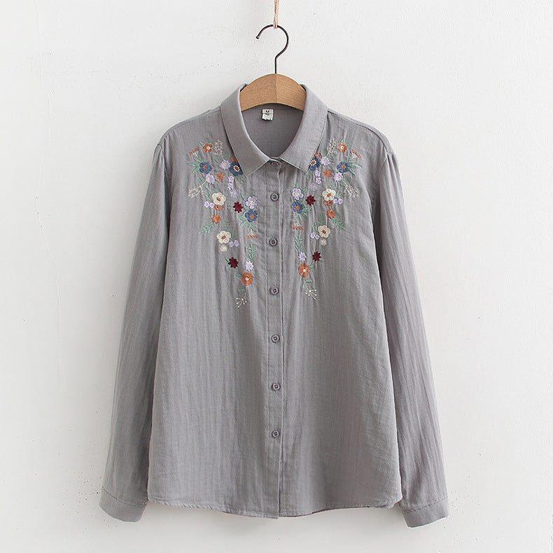 FLAVIE™ – Vintage Charme Brodeerattu Paita