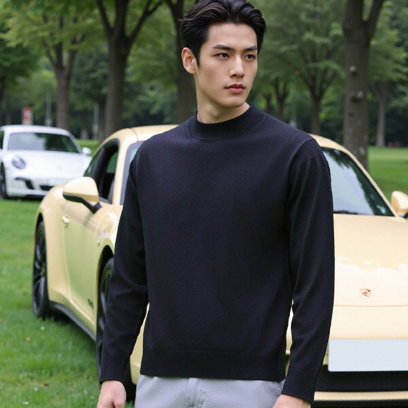 Men's Long Sleeve Sweater Bottoming Shirt Fashion Trendy Sweater