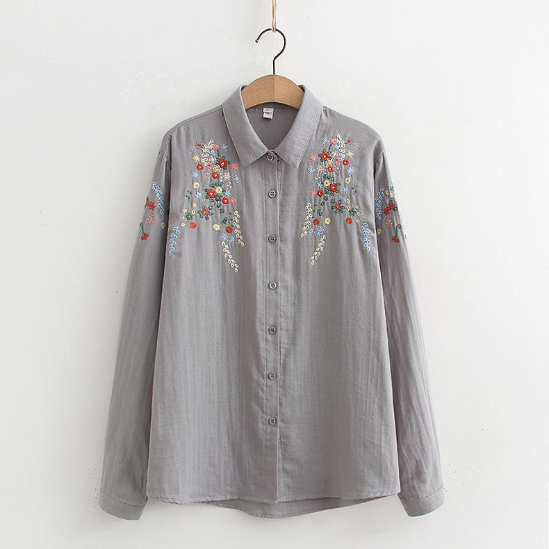 FLAVIE™ – Vintage Charme Brodeerattu Paita