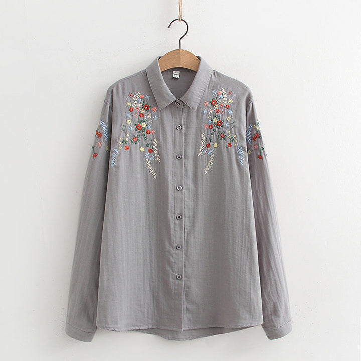FLAVIE™ – Vintage Charme Brodeerattu Paita
