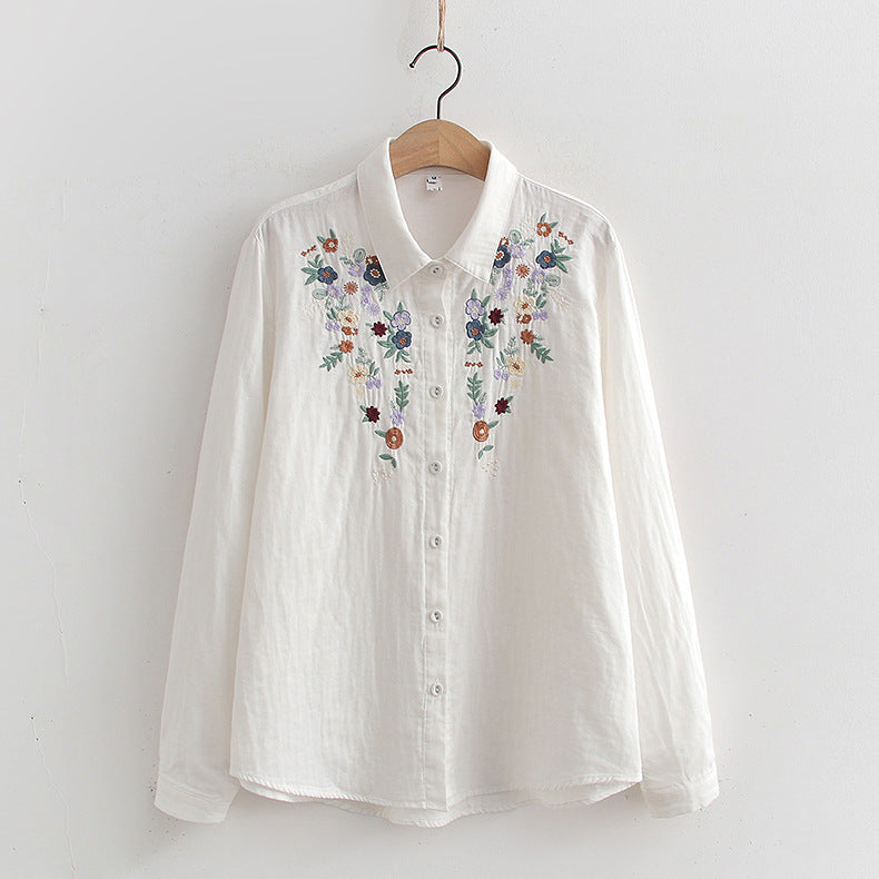 FLAVIE™ – Vintage Charme Brodeerattu Paita