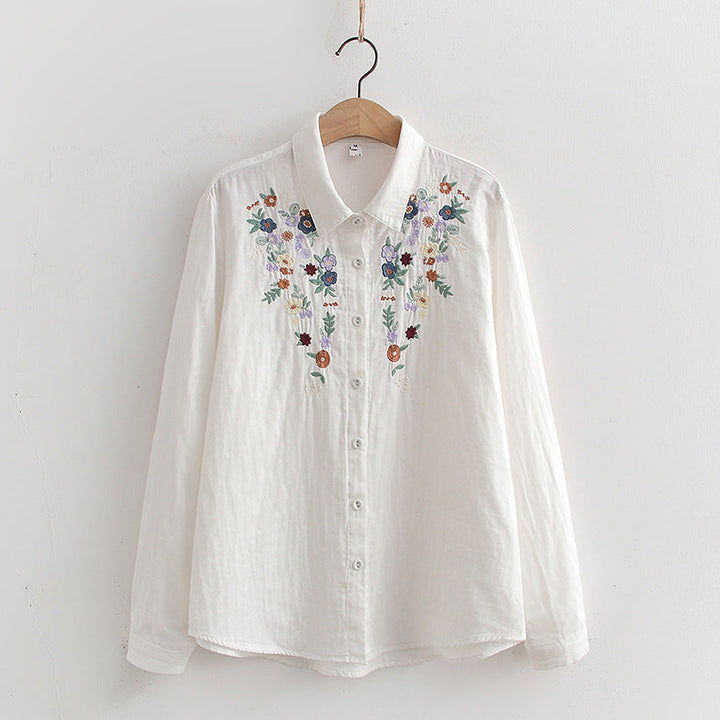 FLAVIE™ – Vintage Charme Brodeerattu Paita