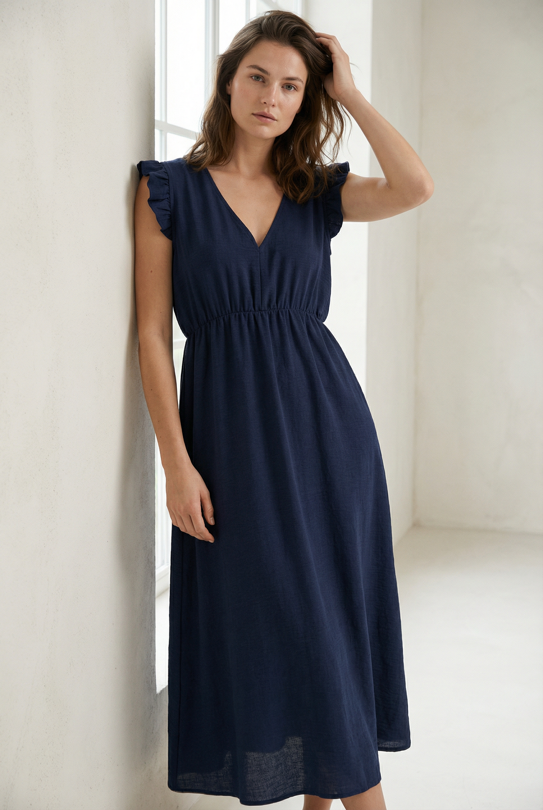 Robe Col V Élastique