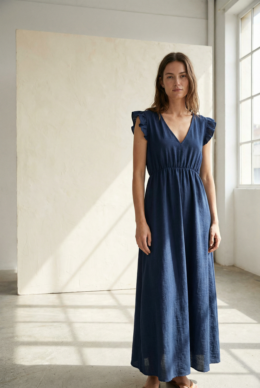 Robe Col V Élastique