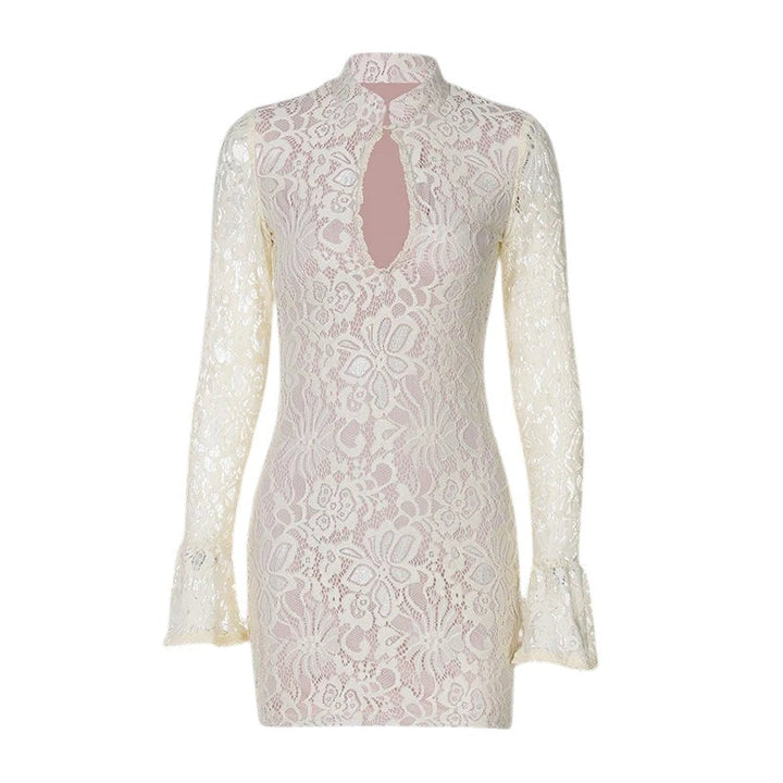 Robe en maille avec empiècements en tulle