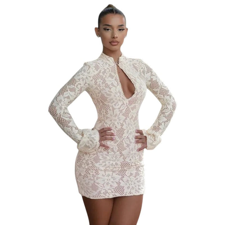 Robe en maille avec empiècements en tulle