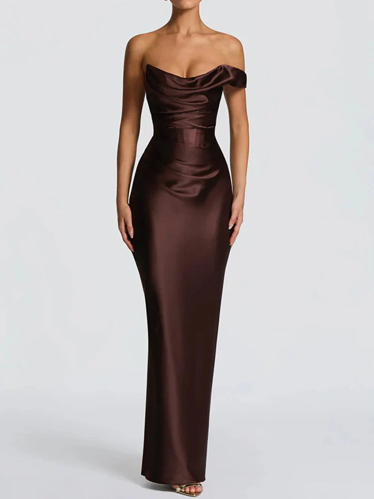 Robe Maxi Élégante Sans Manches Femme