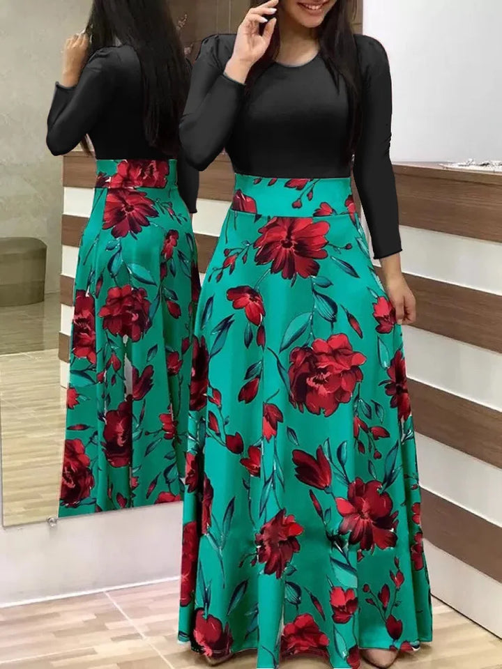 Robe Fleurie Femme Élégante à Manches Courtes