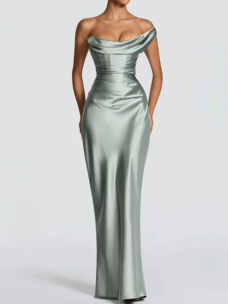 Robe Maxi Élégante Sans Manches Femme
