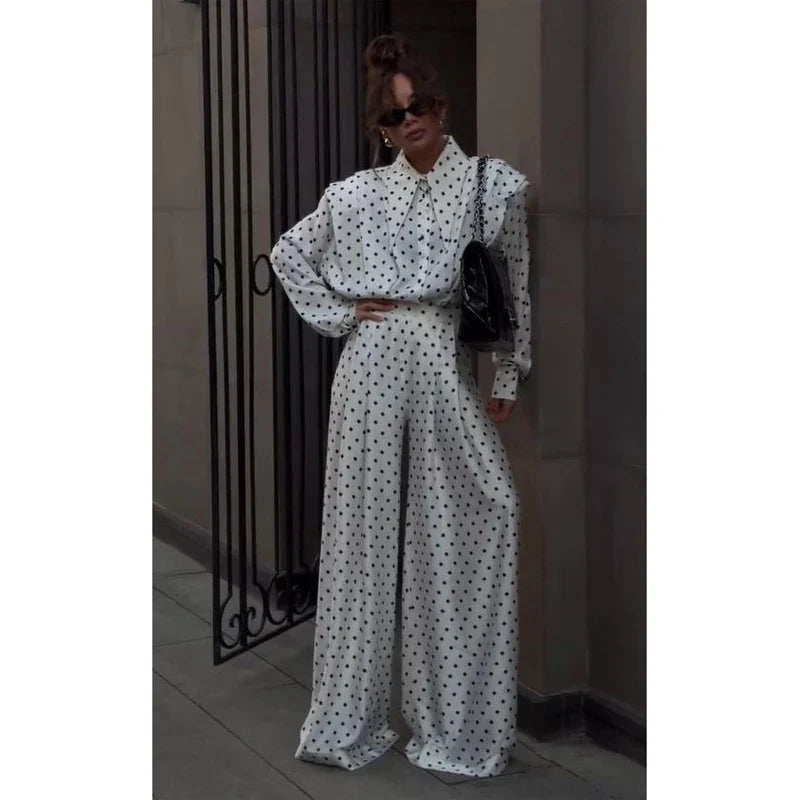 Ensemble Femme Élégant à Pois