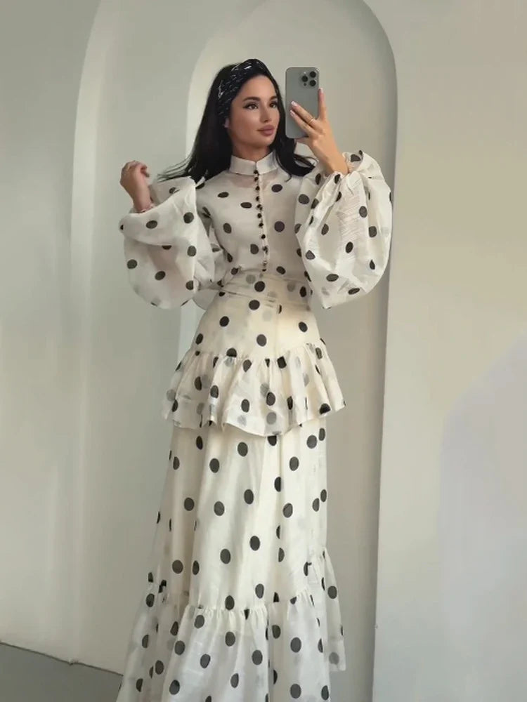 Ensemble Femme Élégant à Pois
