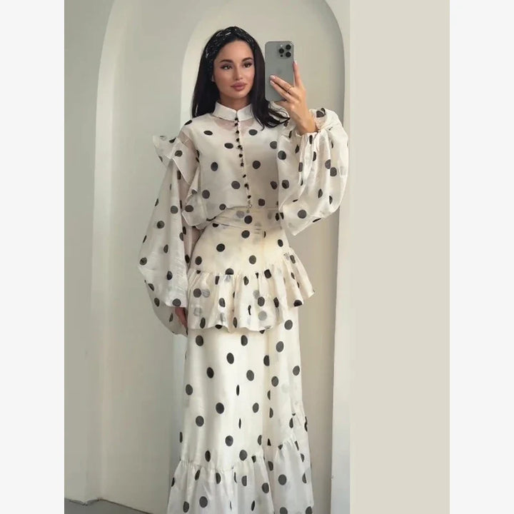 Ensemble Femme Élégant à Pois