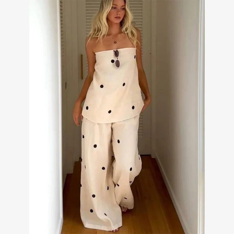 Ensemble Femme Élégant à Pois