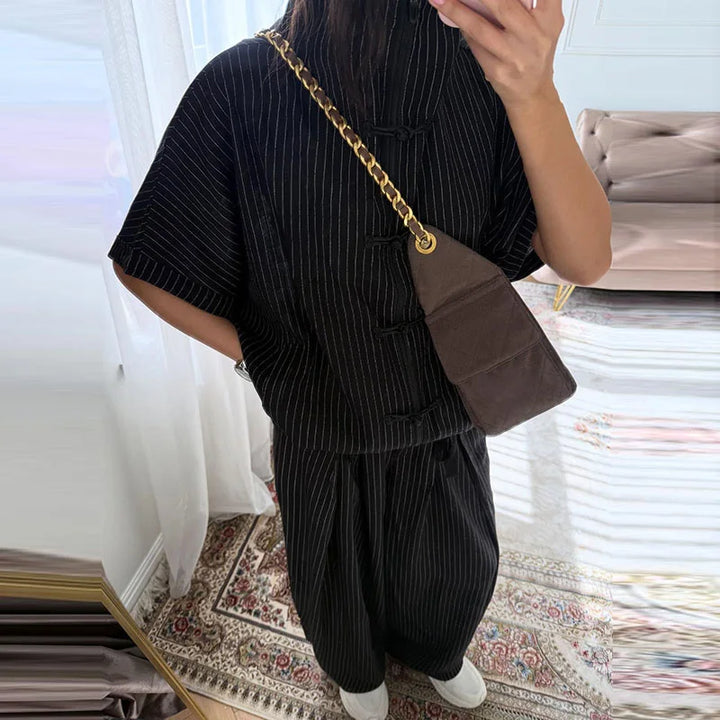 Ensemble Femme 2 Pièces en Lin – Chemise et Pantalon Large