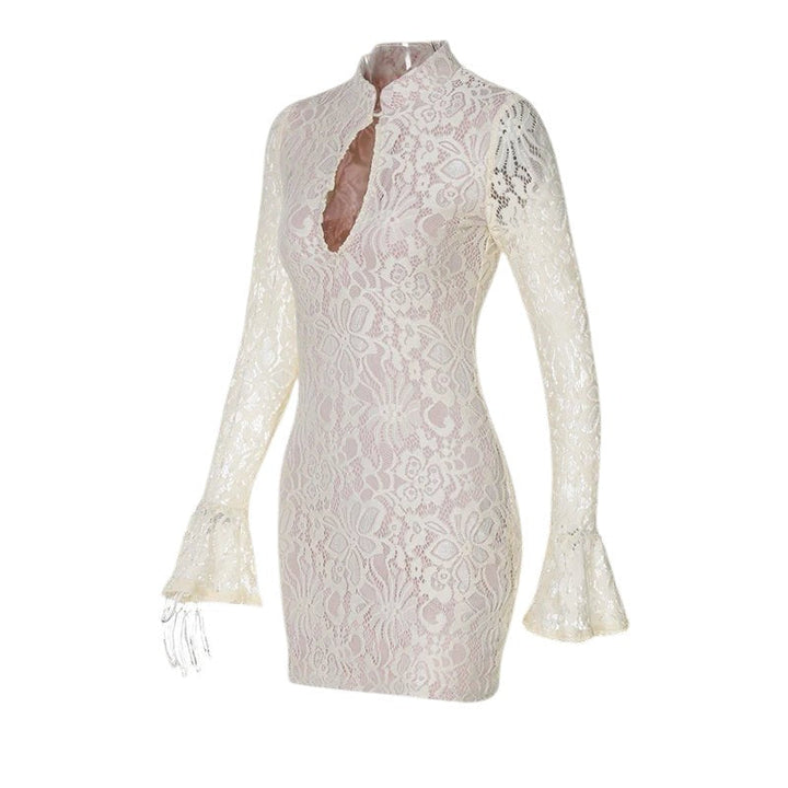 Robe en maille avec empiècements en tulle