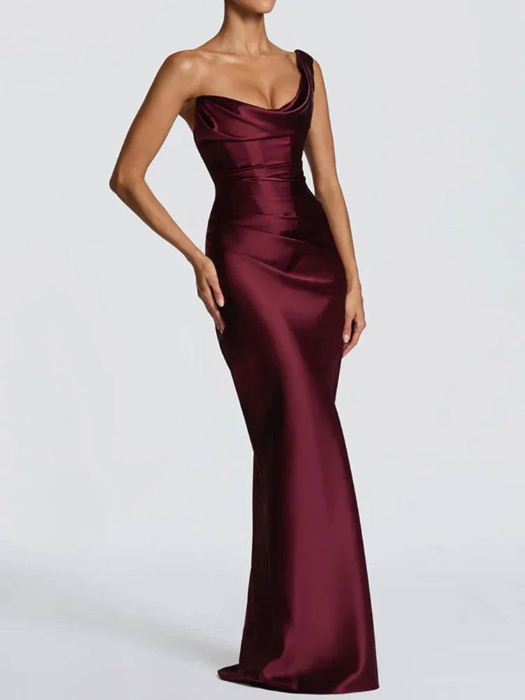 Robe Maxi Élégante Sans Manches Femme