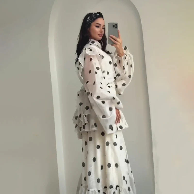 Ensemble Femme Élégant à Pois
