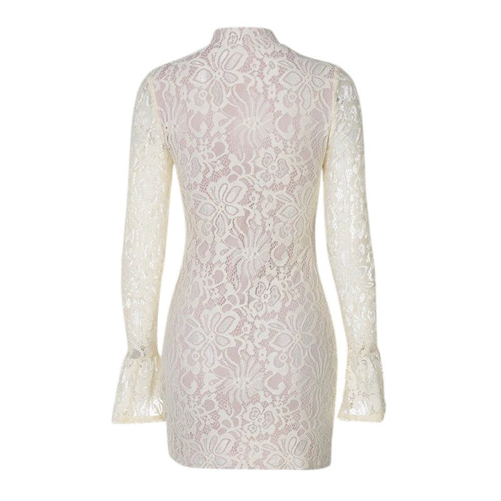 Robe en maille avec empiècements en tulle