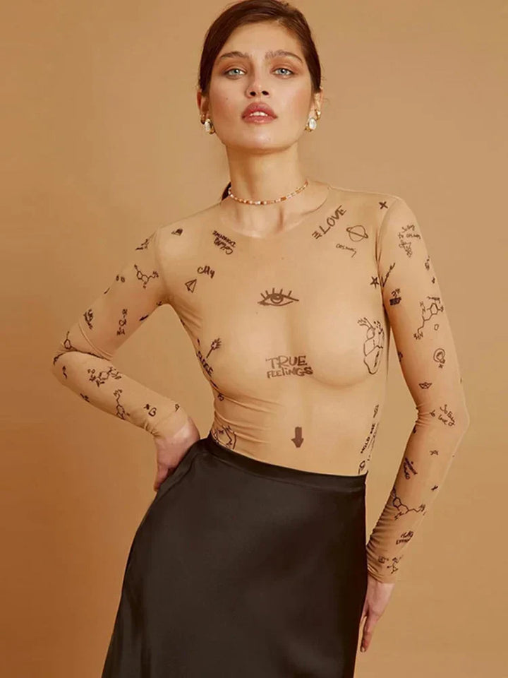 JANELLA™ – Moderni Print-Mesh-Body