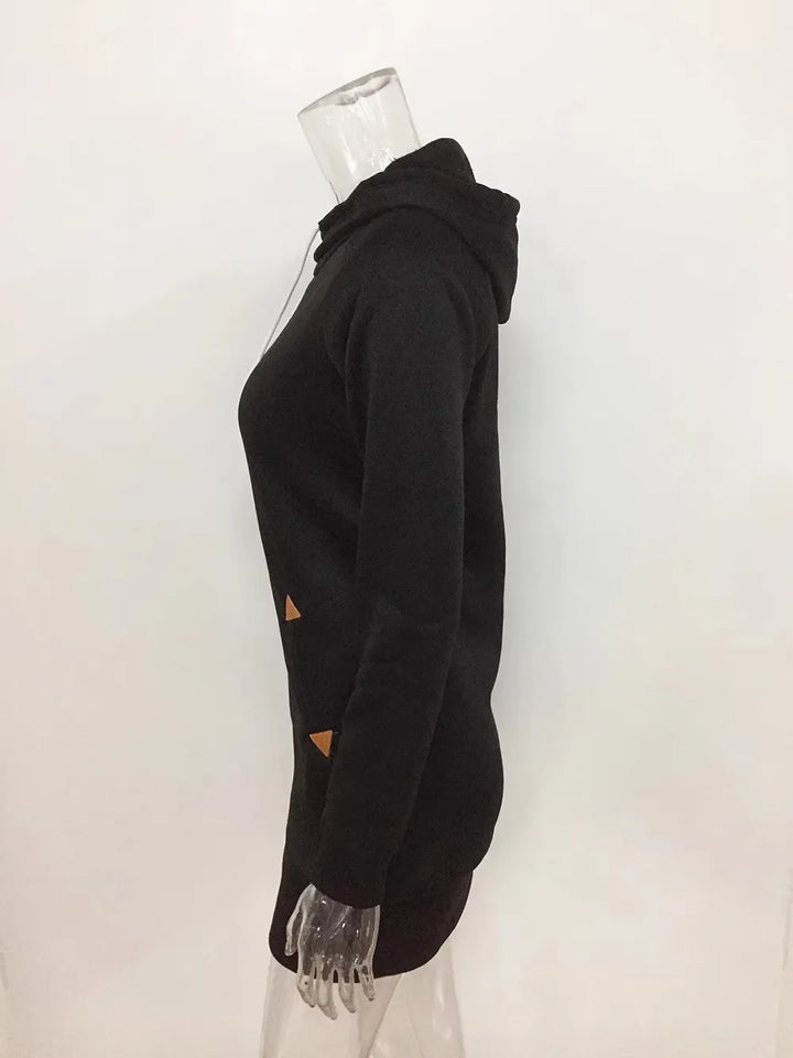 Robe sweat à capuche mi-longue pour femme