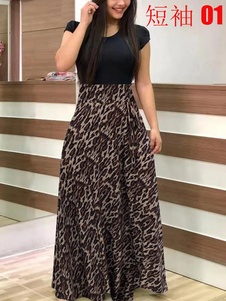 Robe Fleurie Femme Élégante à Manches Courtes