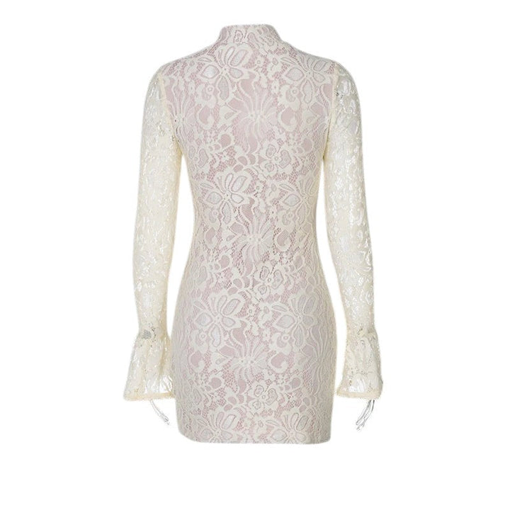 Robe en maille avec empiècements en tulle