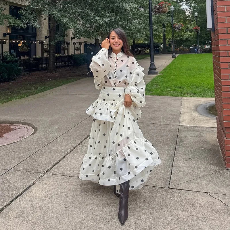 Ensemble Femme Élégant à Pois