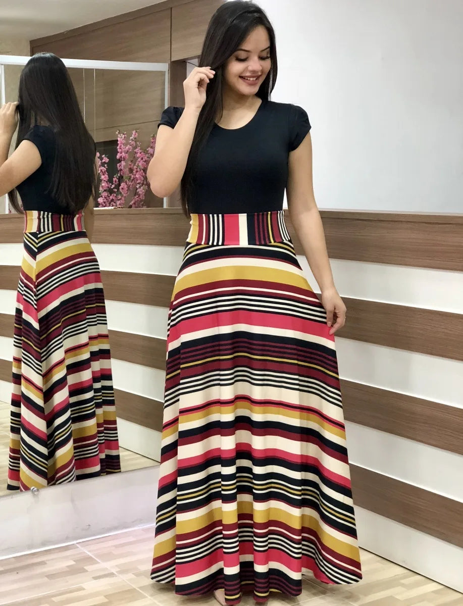 Robe Fleurie Femme Élégante à Manches Courtes