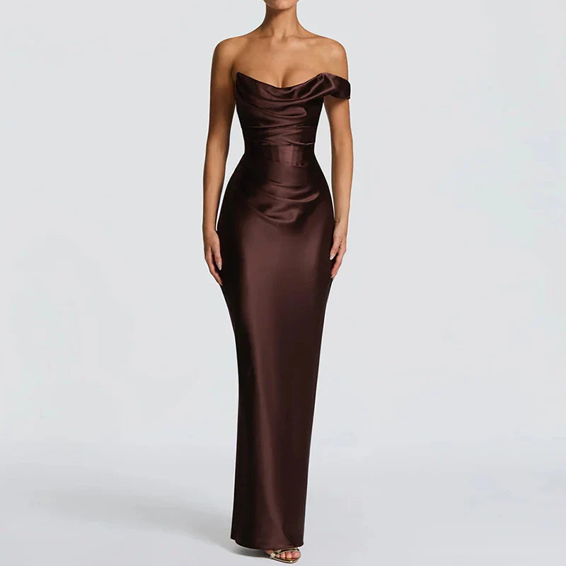 Robe Maxi Élégante Sans Manches Femme