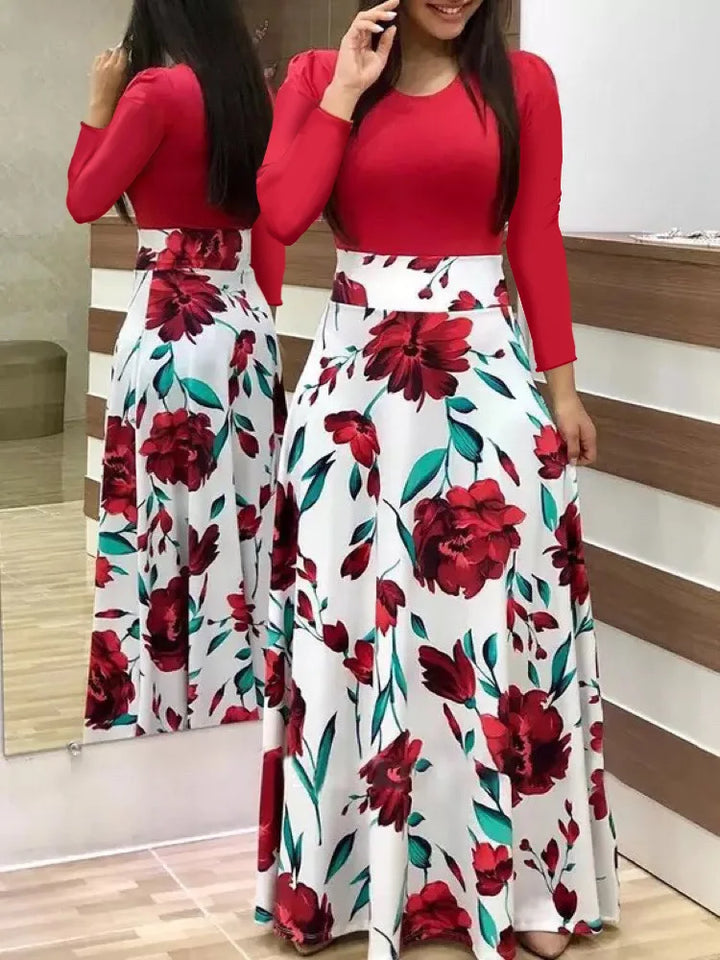 Robe Fleurie Femme Élégante à Manches Courtes