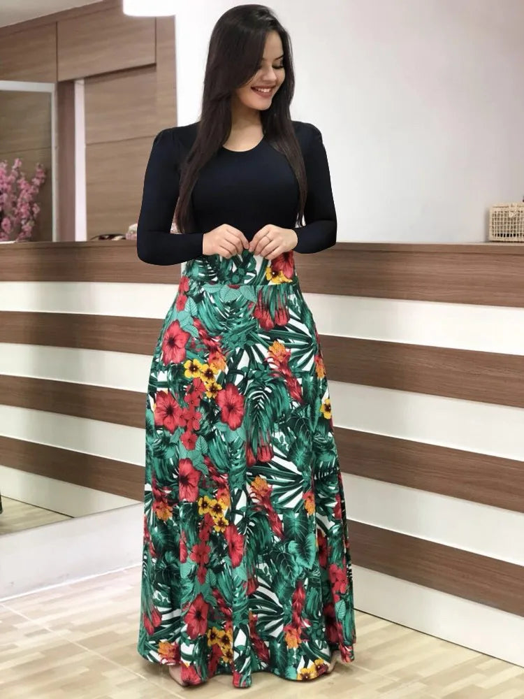Robe Fleurie Femme Élégante à Manches Courtes