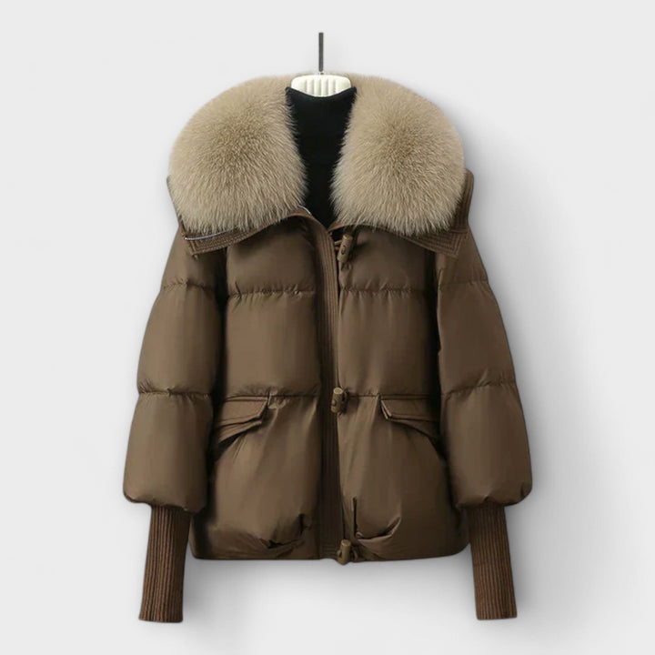 Lusina™ – Elegantti takki turkiksella