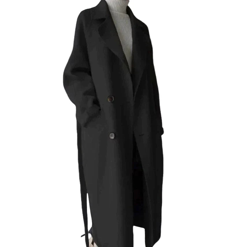 Elowen™ – Elegantti pitkä takki vyöllä