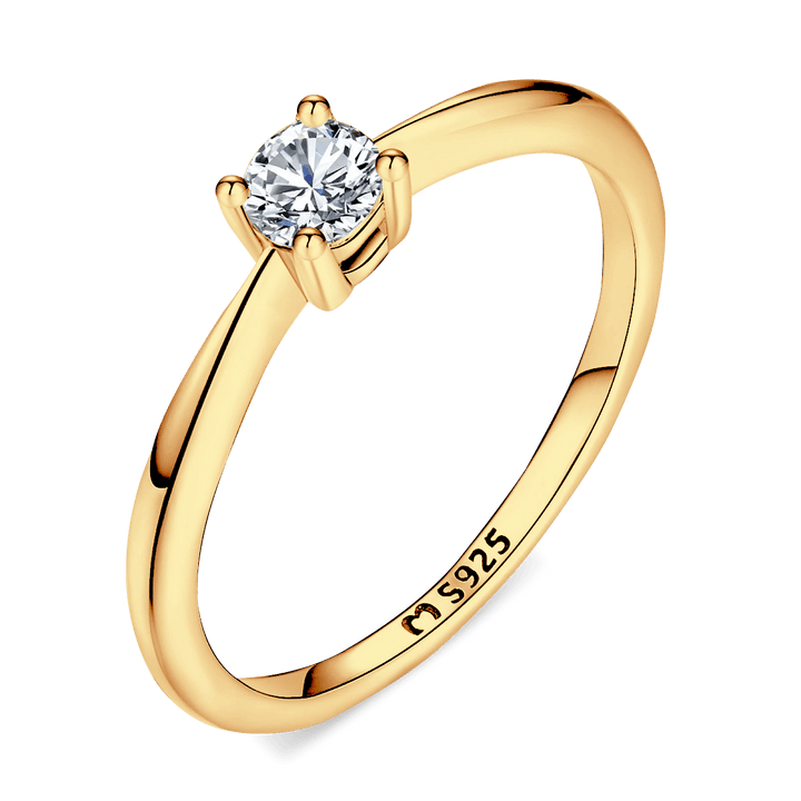 Anillo solitario de circonita