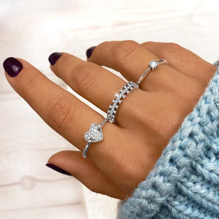 Anillo solitario de circonita