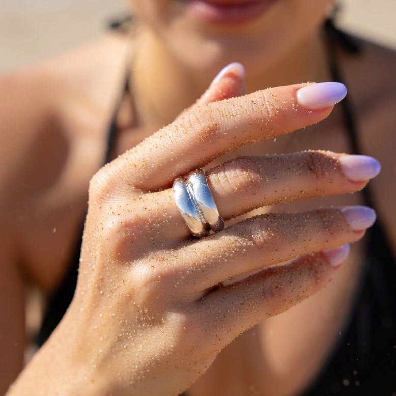 Anillo Doble Relieve Fino
