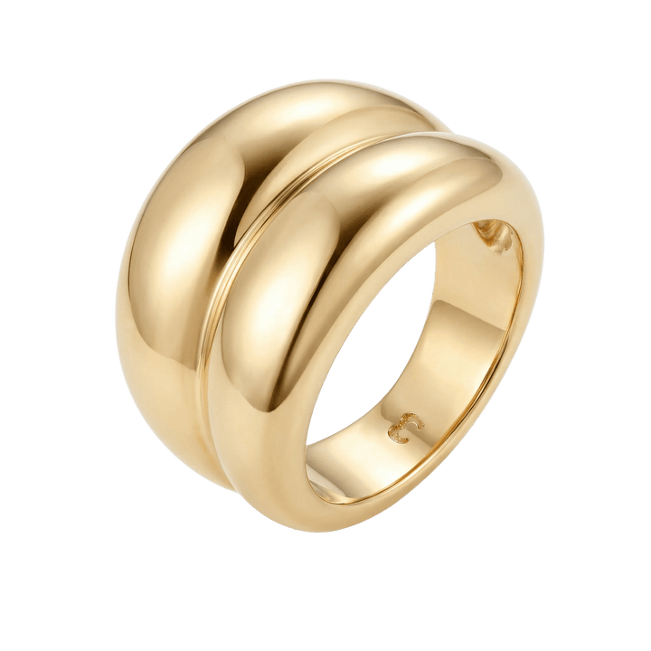 Anillo Doble Relieve Fino