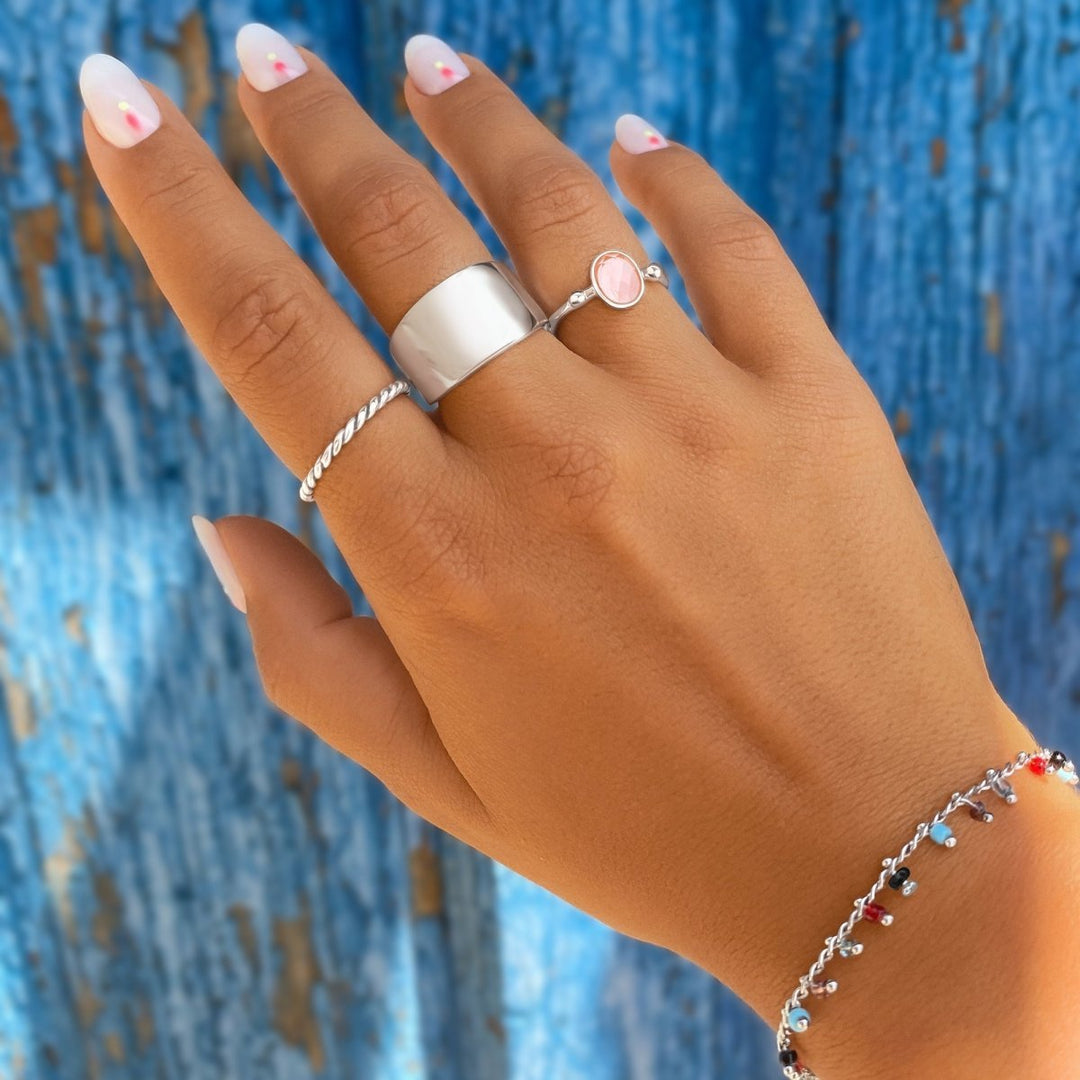 Anillo Glitter Rosa